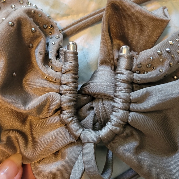 NWT Bellisima Platinum Bikini Bathingsuit W/ Swarovski Elements Size Xtra Large - Picture 2 of 13